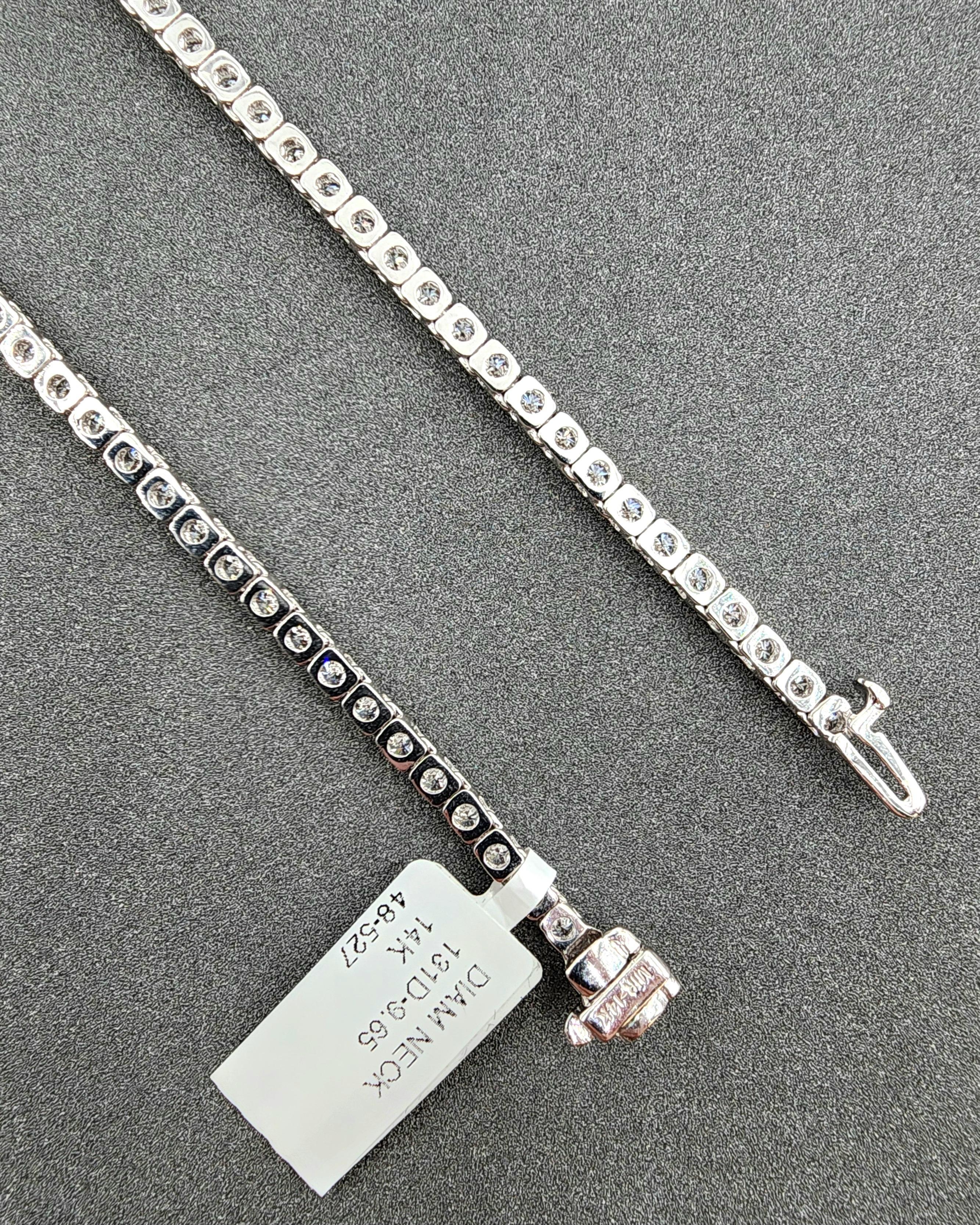Collar de tenis con diamantes de 9.65 quilates en Nuevo estado para la venta en Chicago, IL
