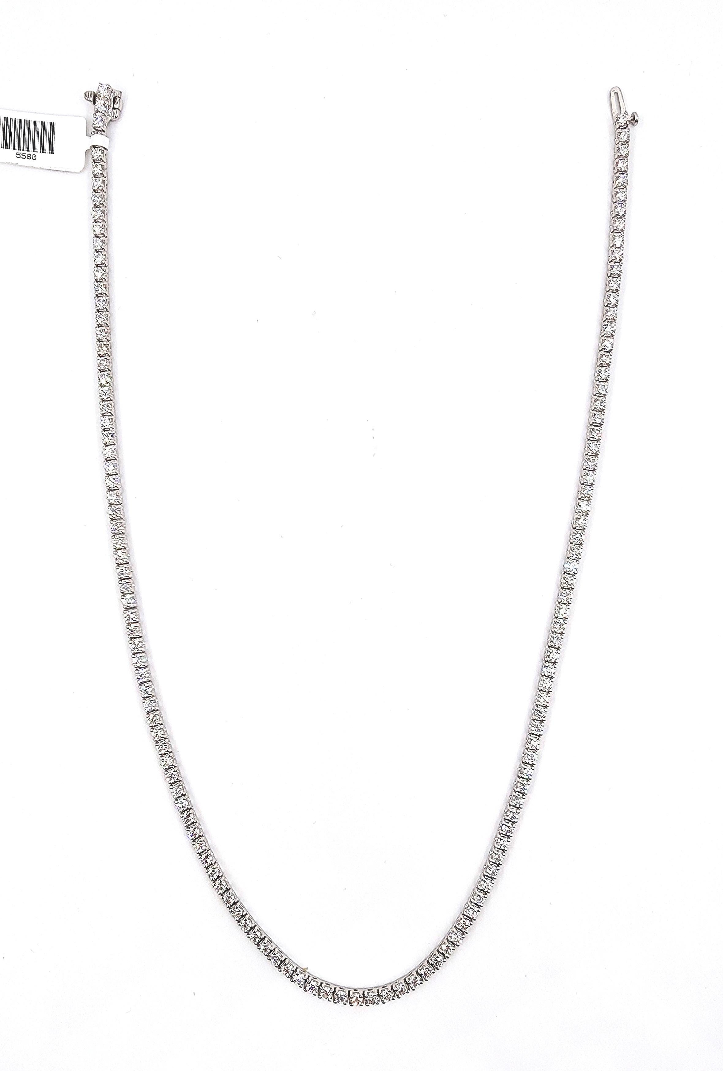 Collar de tenis con diamantes de 9.65 quilates en venta 3