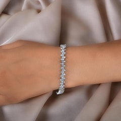 9.65ct Marquise Diamond Tennis Bracelet in 18k White Gold Wedding Jewelry