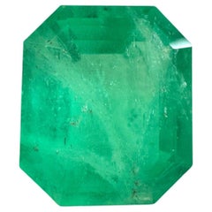 9.66 Carat 14x12 Medium Green Colombian Emerald - Emerald Cut May Birthstone Gem