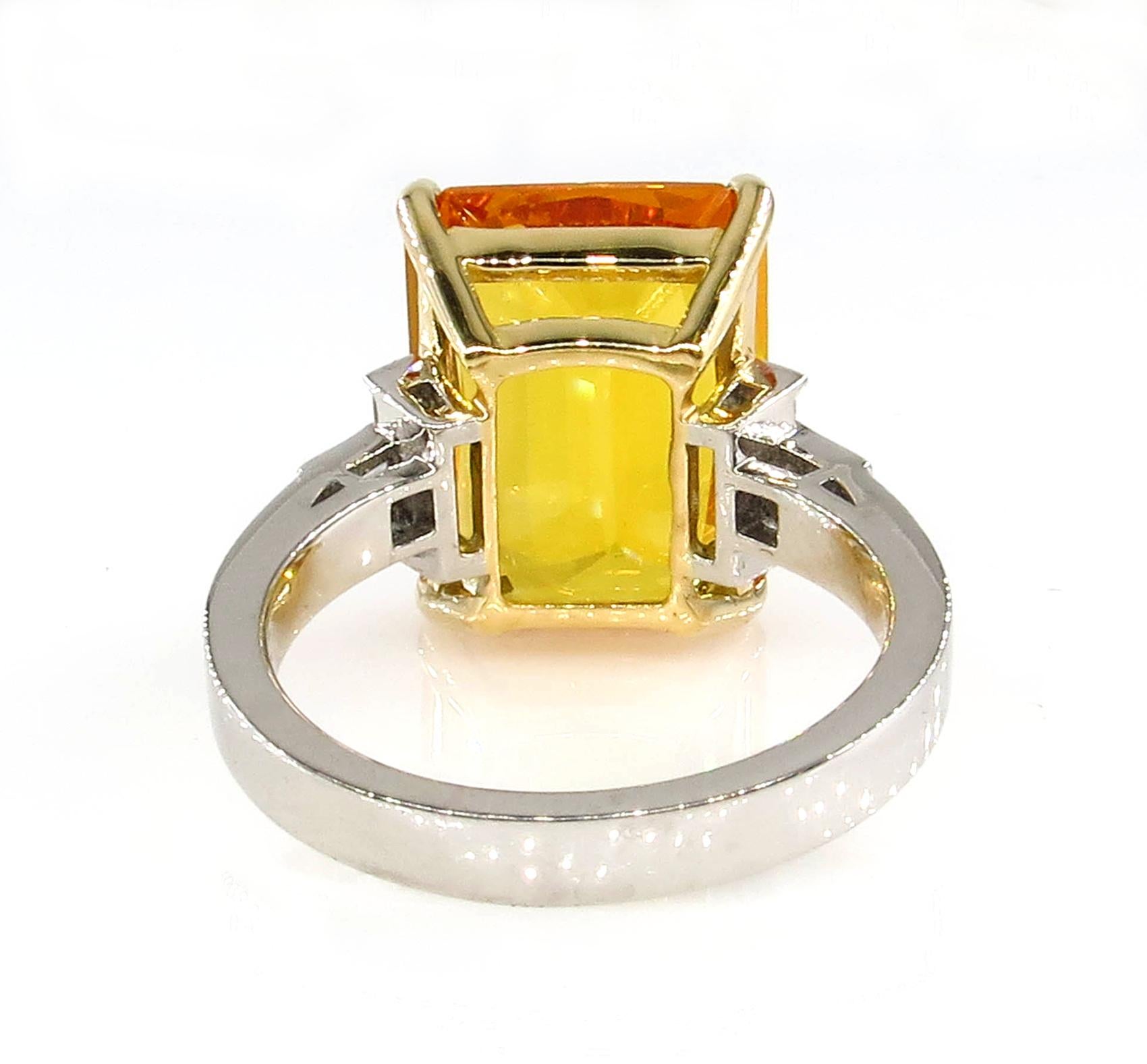 yellow gold orange sapphire ring