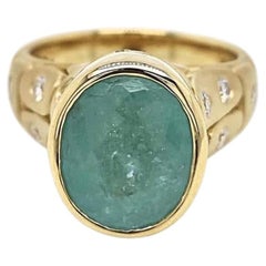 9.66ct Vivid Neon Blue-Green Natural Paraiba Tourmaline RING 18K Gold