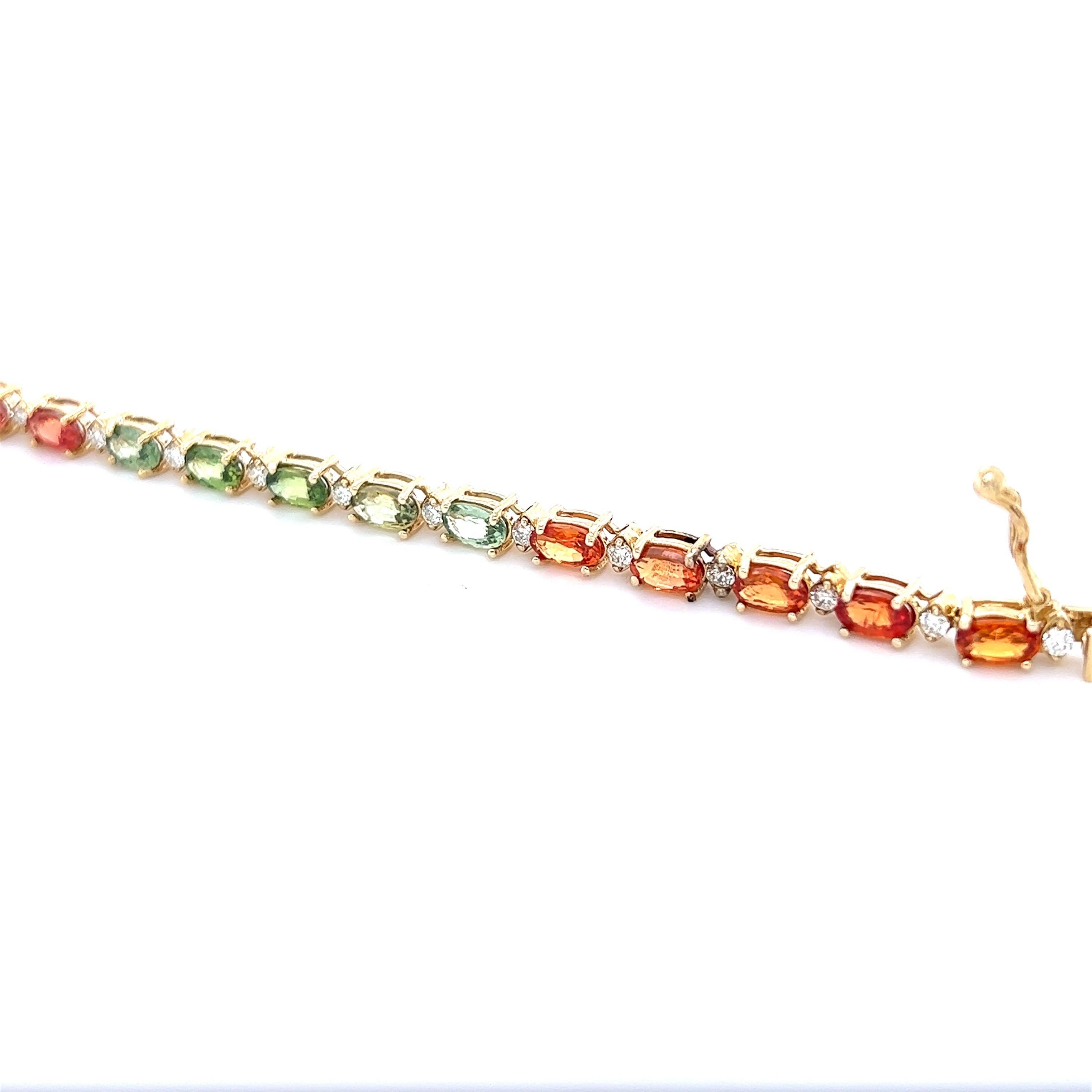 Women's 9.67 Carat Natural Sapphire Diamond Yellow Gold Bracelet For Sale