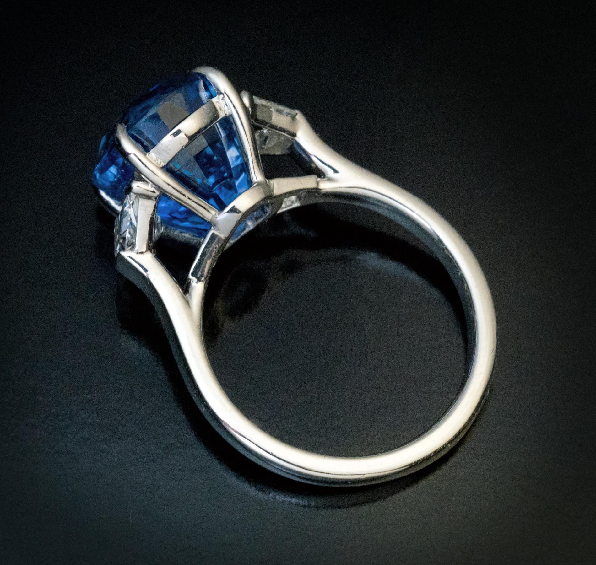 9.67 Carat Ceylon Sapphire Diamond Engagement Ring 1