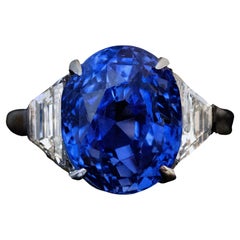 9.67 Carat Ceylon Sapphire Diamond Engagement Ring