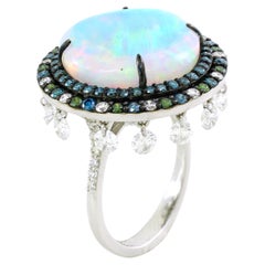 Anillo de 9,67 cts de Ópalo y 2,45 cts de Diamante