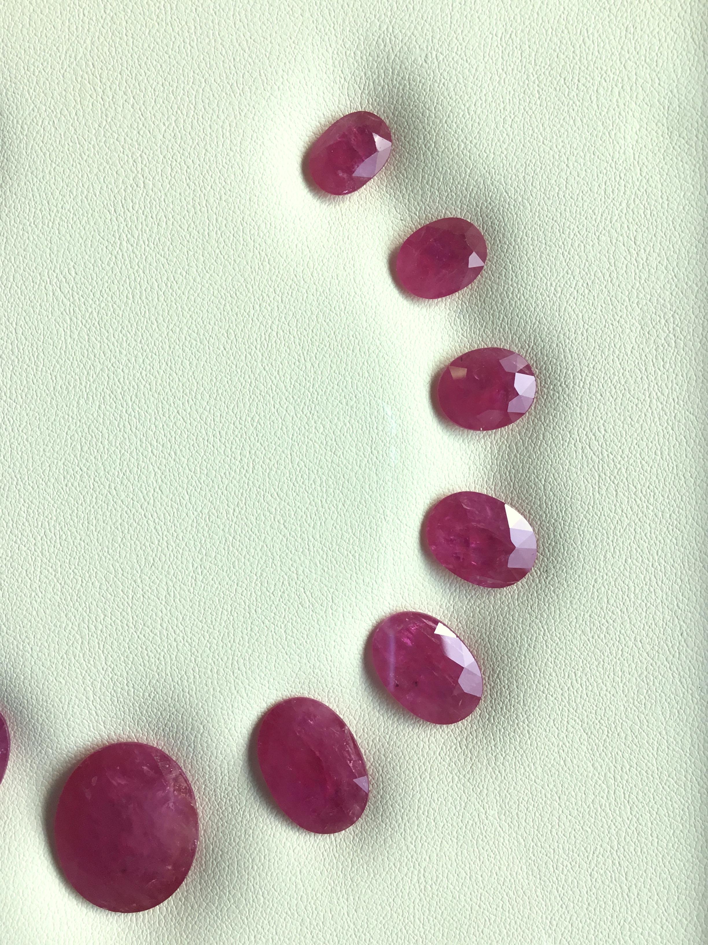 Oval Cut 96.75 Carats Ruby Mozambique Oval Faceted Cut stone Layout Heated Natural Gem For Sale
