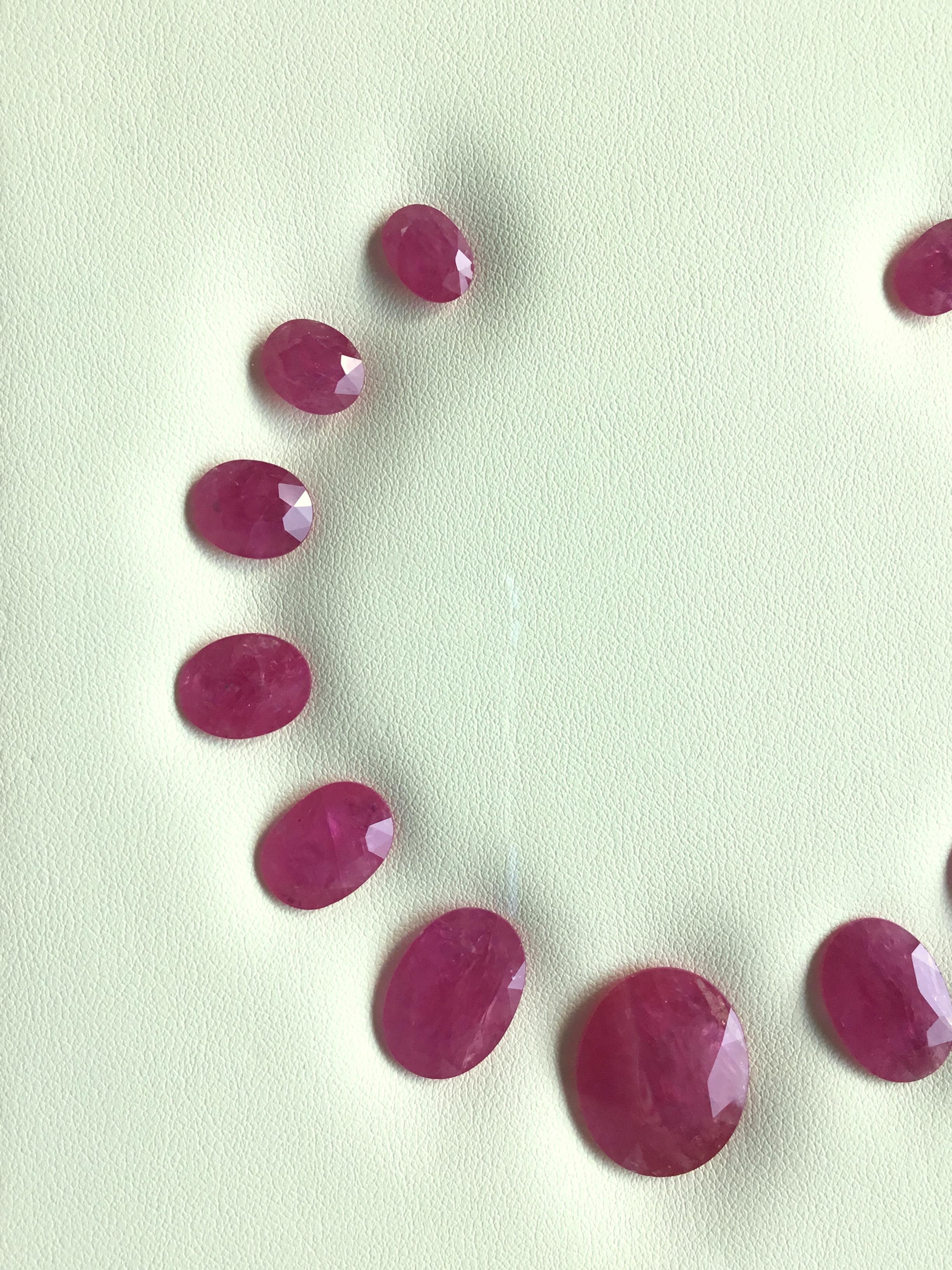 96.75 Carats Ruby Mozambique Oval Faceted Cut stone Layout Heated Natural Gem In New Condition For Sale In Jaipur, RJ
