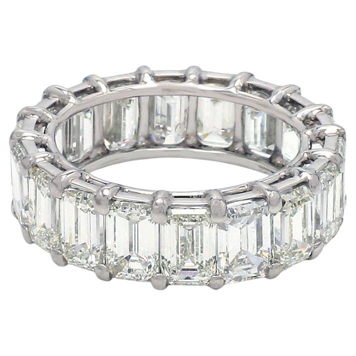 9.68 Emerald Cut Diamond Eternity Band For Sale