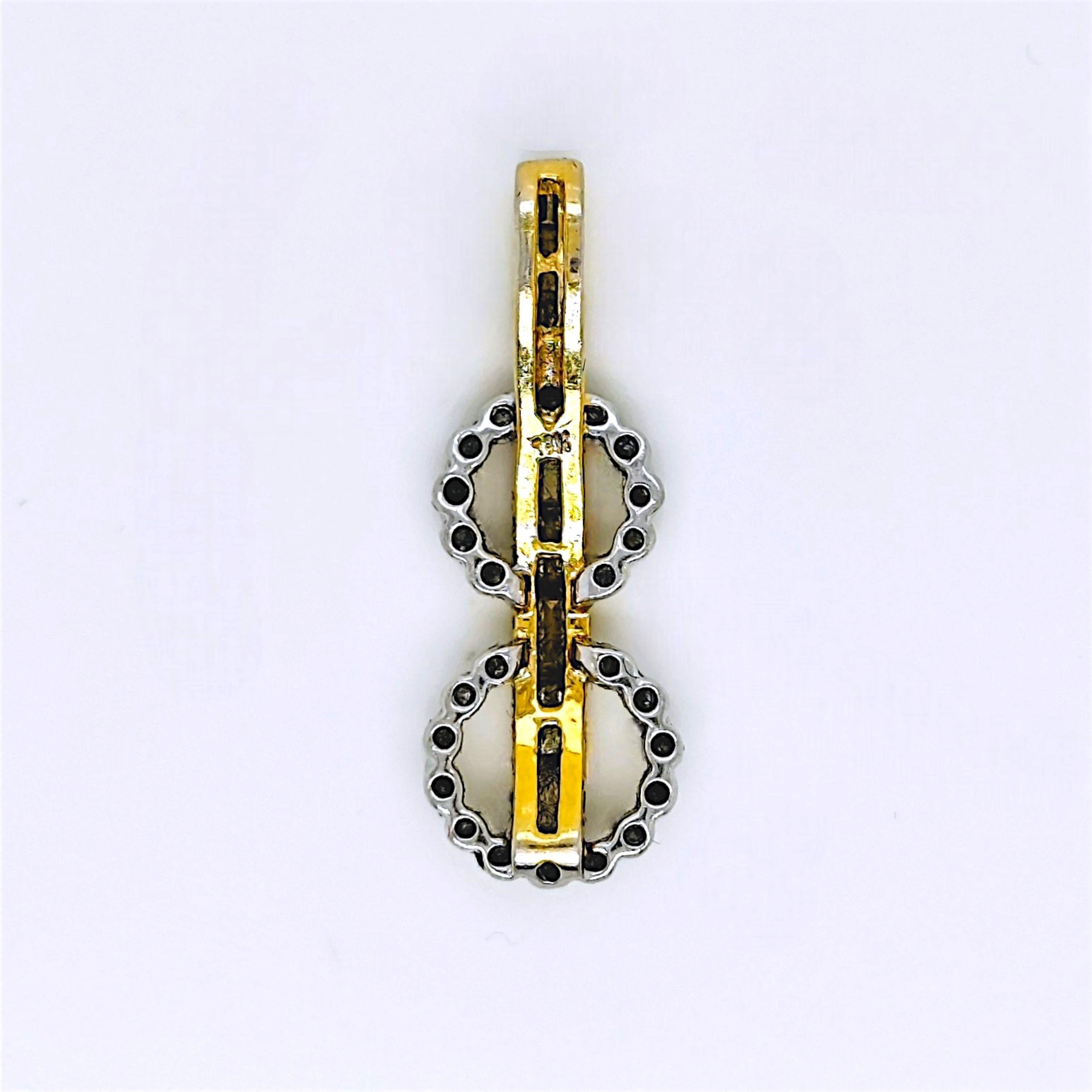 96,87 Karat  Diamant-Gelbgold-Anhänger (Gemischter Schliff) im Angebot