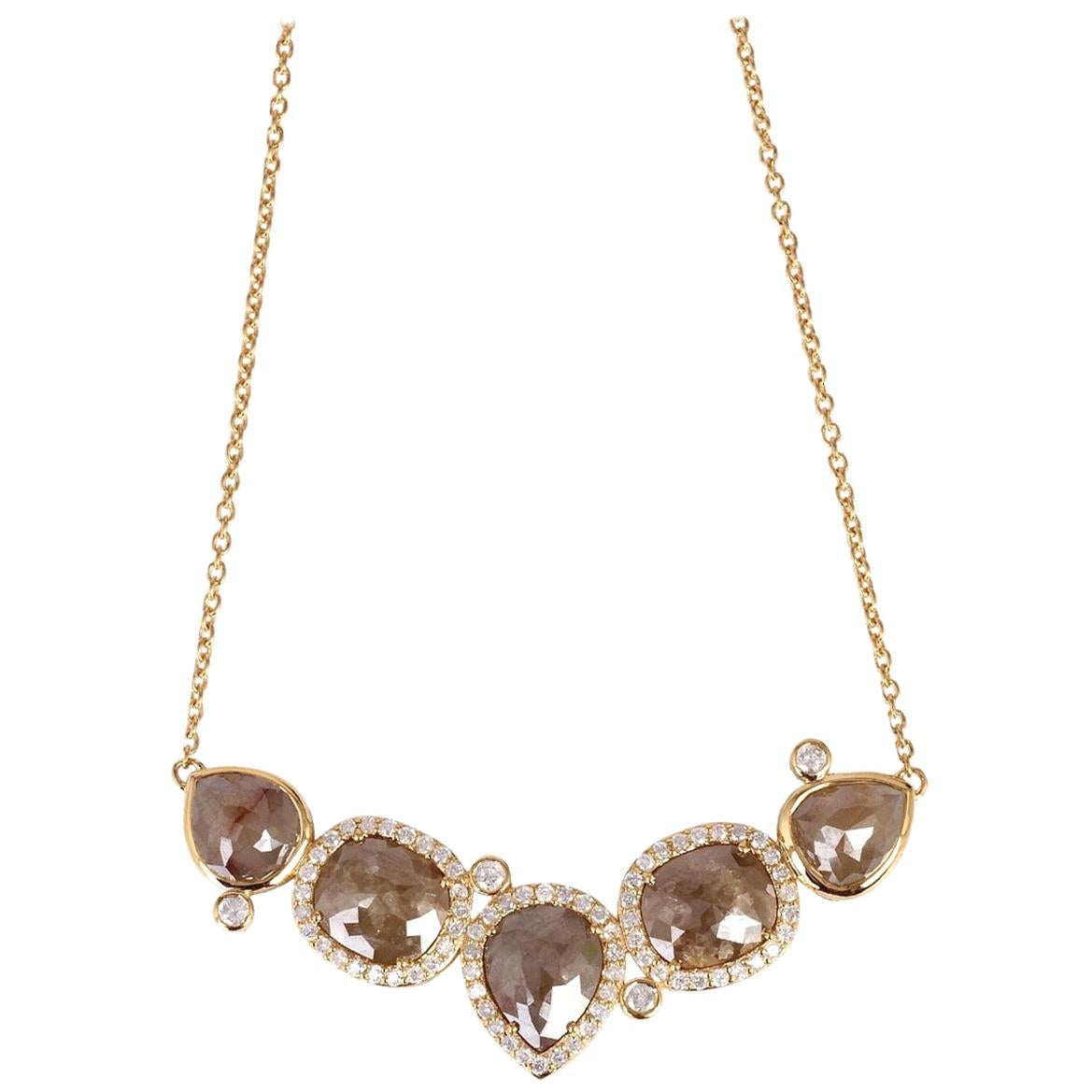 9.69 Carat Fancy Diamond Pendant 18 Karat Gold Necklace For Sale