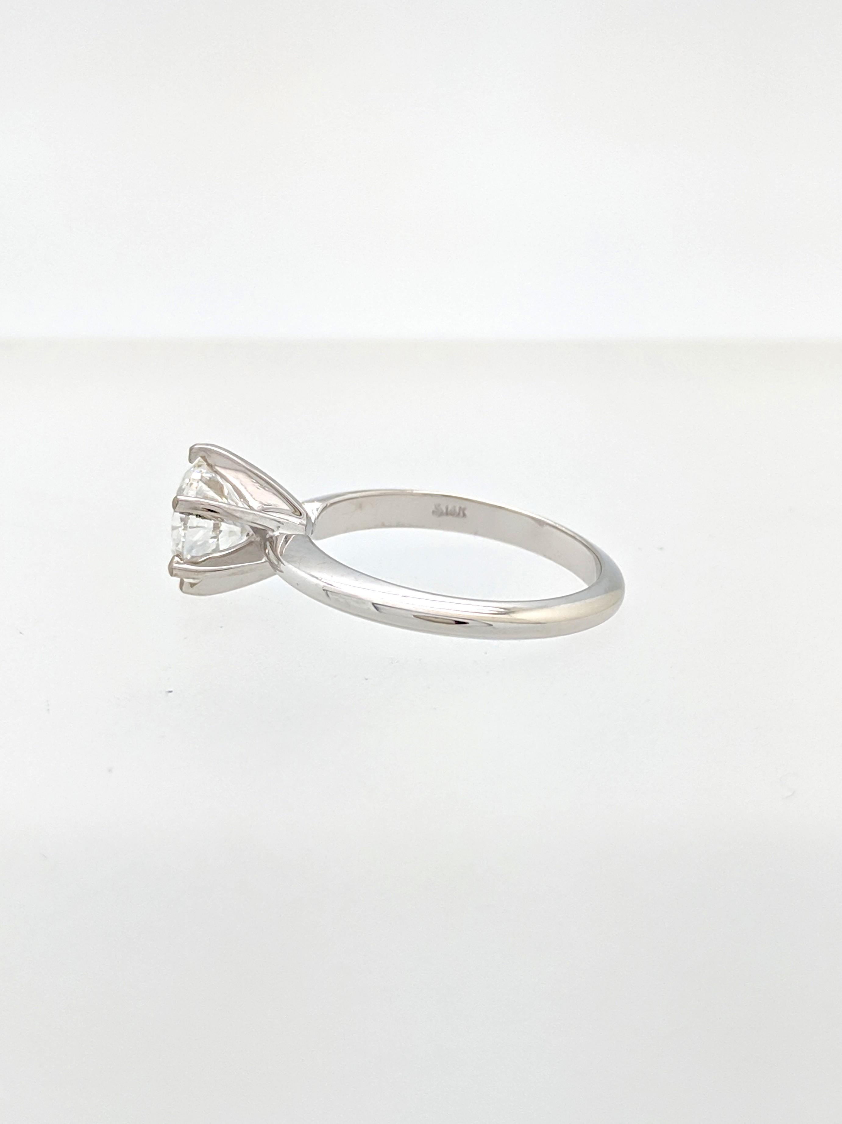 .96 Carat Round Brilliant Cut Natural Diamond Ring GIA Certified SI1/F 1