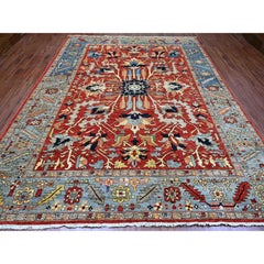 9'6 "x12' Crimson Red Hand Knotted Aryana Collection Heriz Design Reine Wolle Teppich