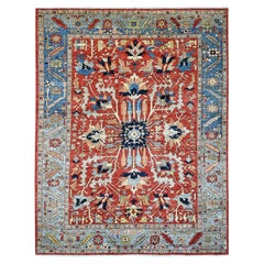 9'6 "x12' Crimson Red Hand Knotted Aryana Collection Heriz Design Reine Wolle Teppich