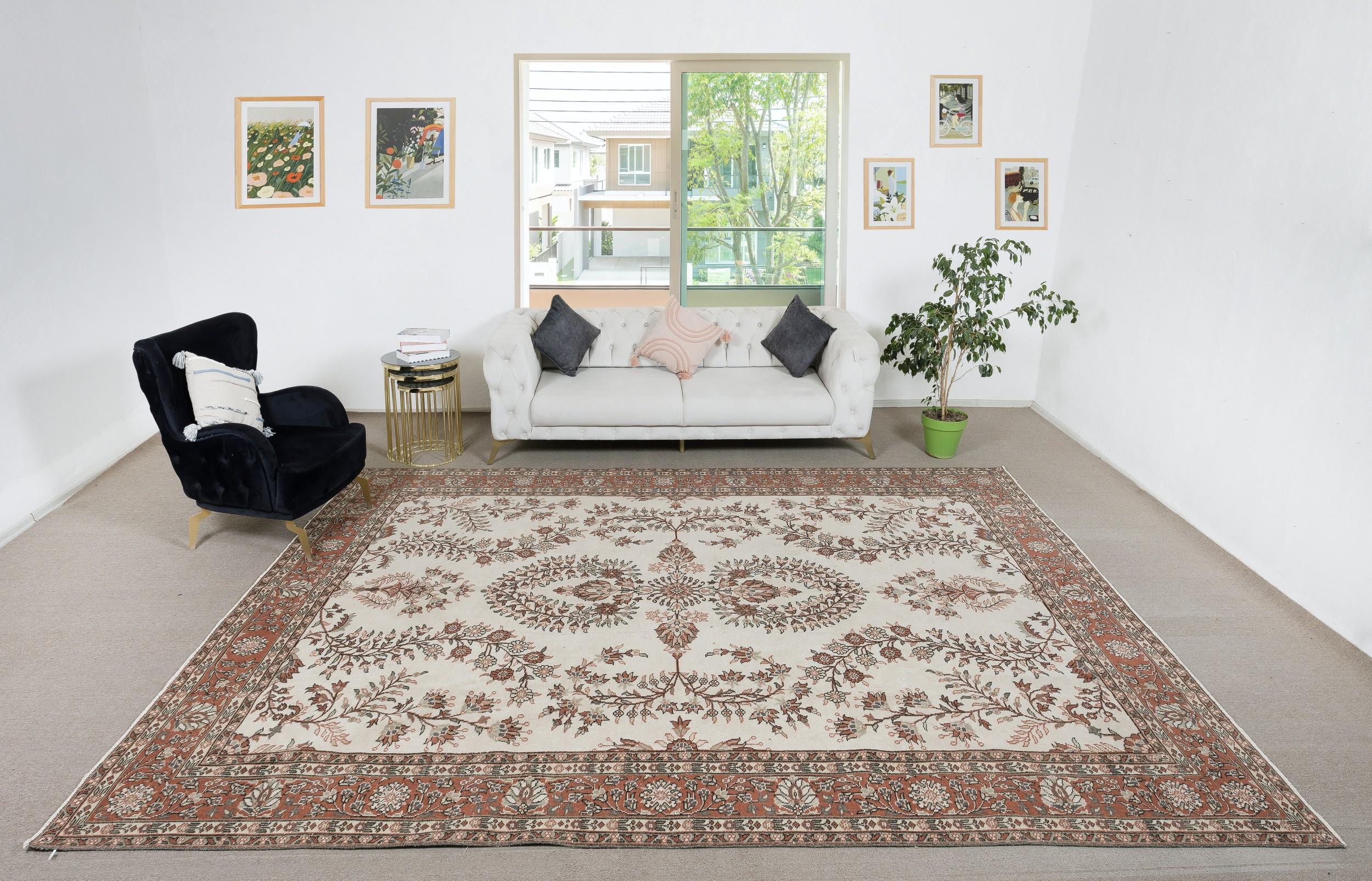 Our sun-faded rugs are all one-of-a-kind, hand-knotted, 50-70 year-old vintage pieces. They each boast their own singular handmade aesthetic drawn from the centuries-old Turkish rug-weaving traditions. These rugs are made completely of sheep’s wool,