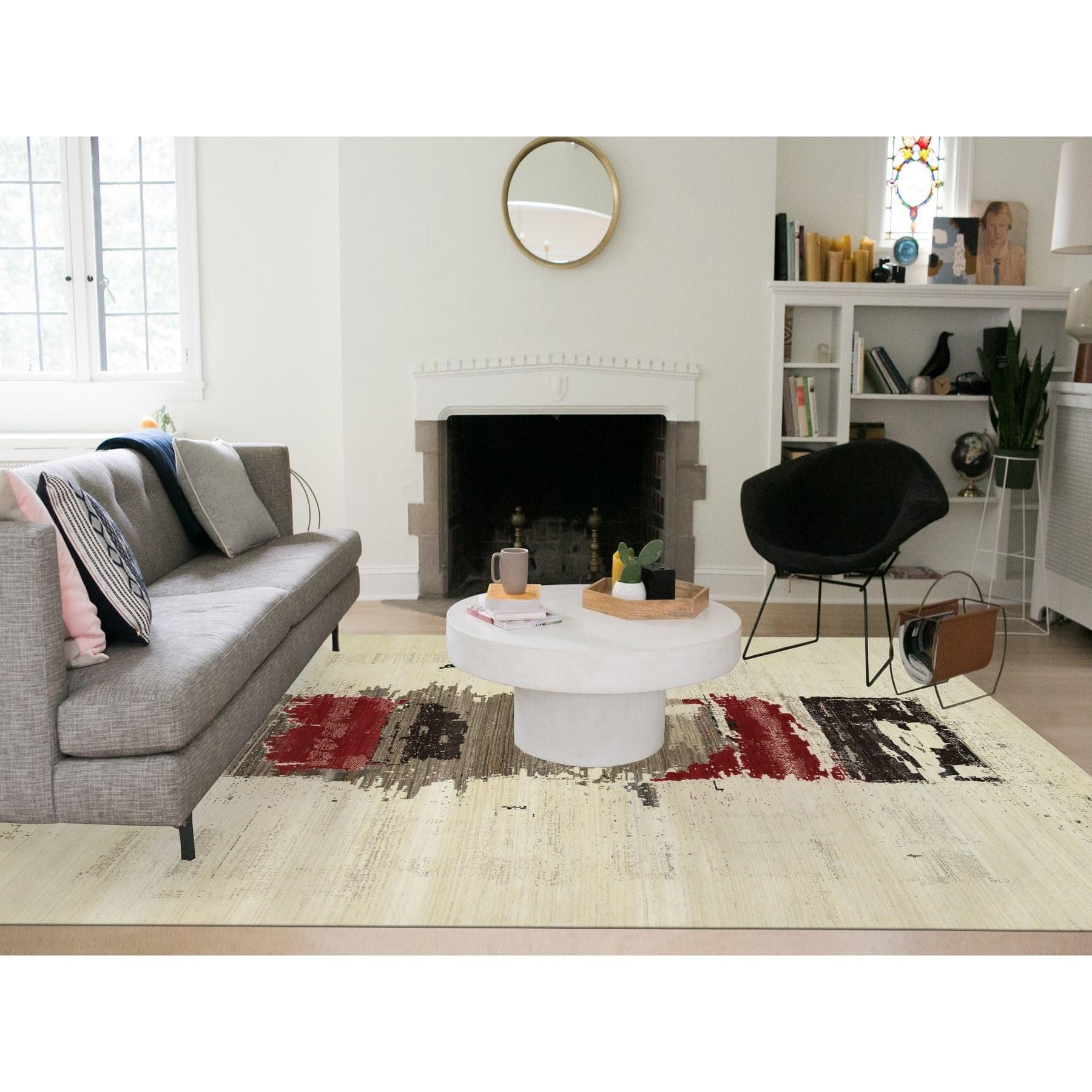 This is a truly genuine one-of-a-kind Hand Knotted Lori Buft Gabbeh, Avant-Garde Design, Oriental Rug. It has been Knotted for months and months in the centuries-old weaving craftsmanship techniques by expert artisans.
Primary materials: Wool
Latex: