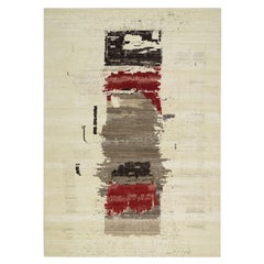 9'6"x13'4" Ivory Hand Knotted Lori Buft Avant Garde Design Wool Oriental Rug