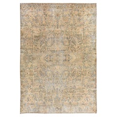 9'6"x13'9" Brown Antique Persian Kirman Hand Knotted 100% Wool Even Low Pile Rug