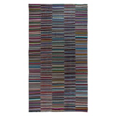 9.6x16.3 ft Vintage Cotton Kilim, Adjustable Flat-Weave Rag Rug, Colorful Carpet