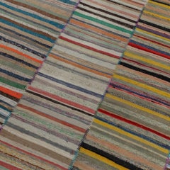 9.6x16.8 ft Adjustable Vintage Colorful Kilim, Handwoven Turkish Cotton Rag Rug