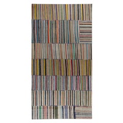 9.6x16.8 ft Adjustable Vintage Colorful Kilim, Handwoven Turkish Cotton Rag Rug