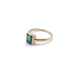 .97 Carat Bezel Set Tourmaline Ring in 14 Karat Gold