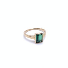 .97 Carat Bezel Set Tourmaline Ring in 14 Karat Gold