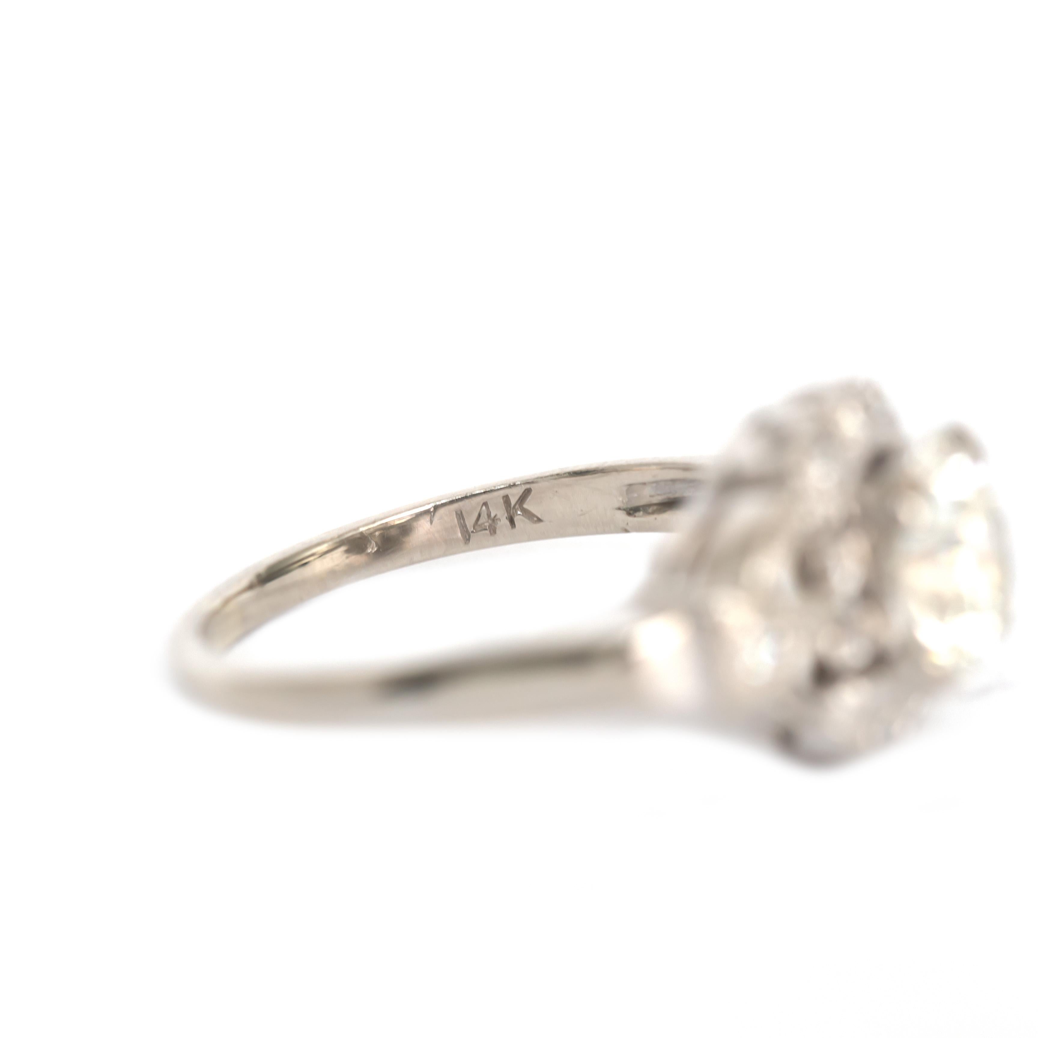 0,97 Karat Diamant Platin Verlobungsring im Zustand „Gut“ im Angebot in Atlanta, GA