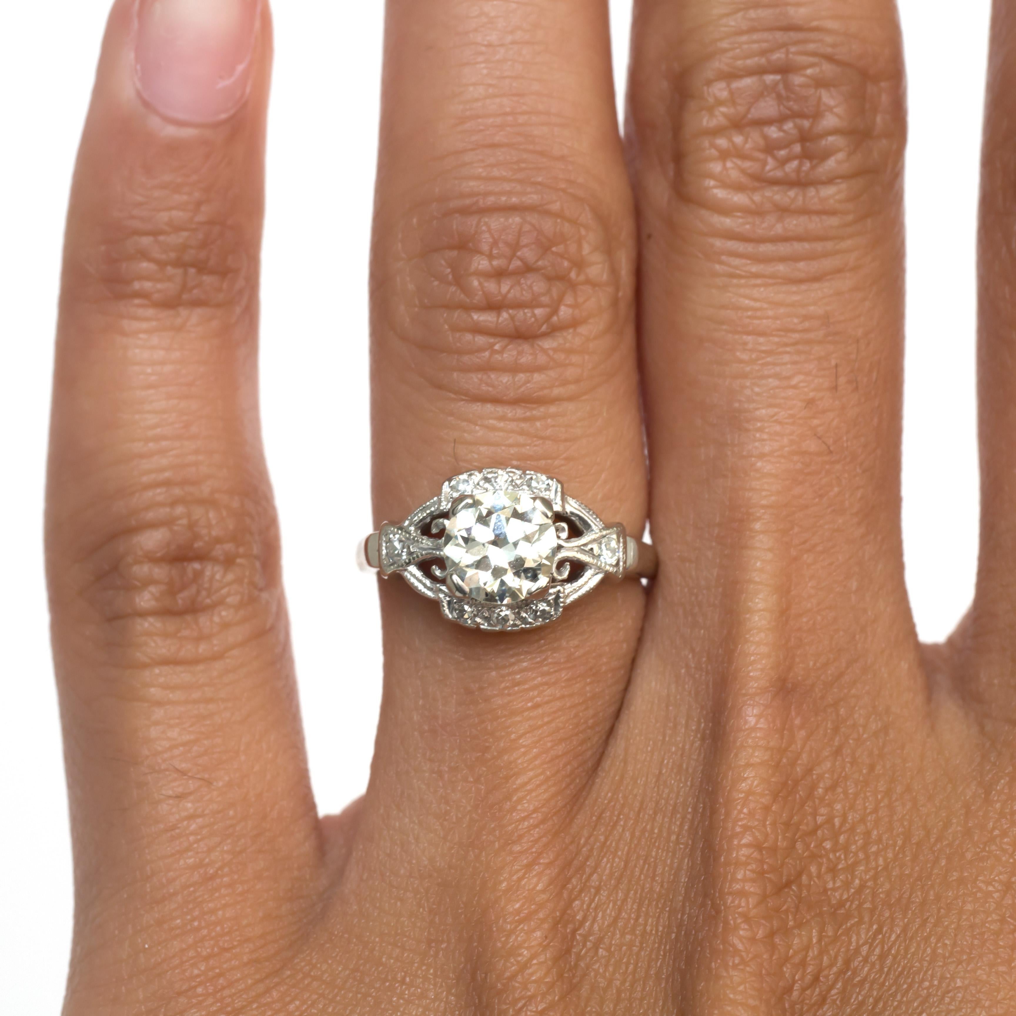 Women's or Men's .97 Carat Diamond Platinum Engagement Ring For Sale