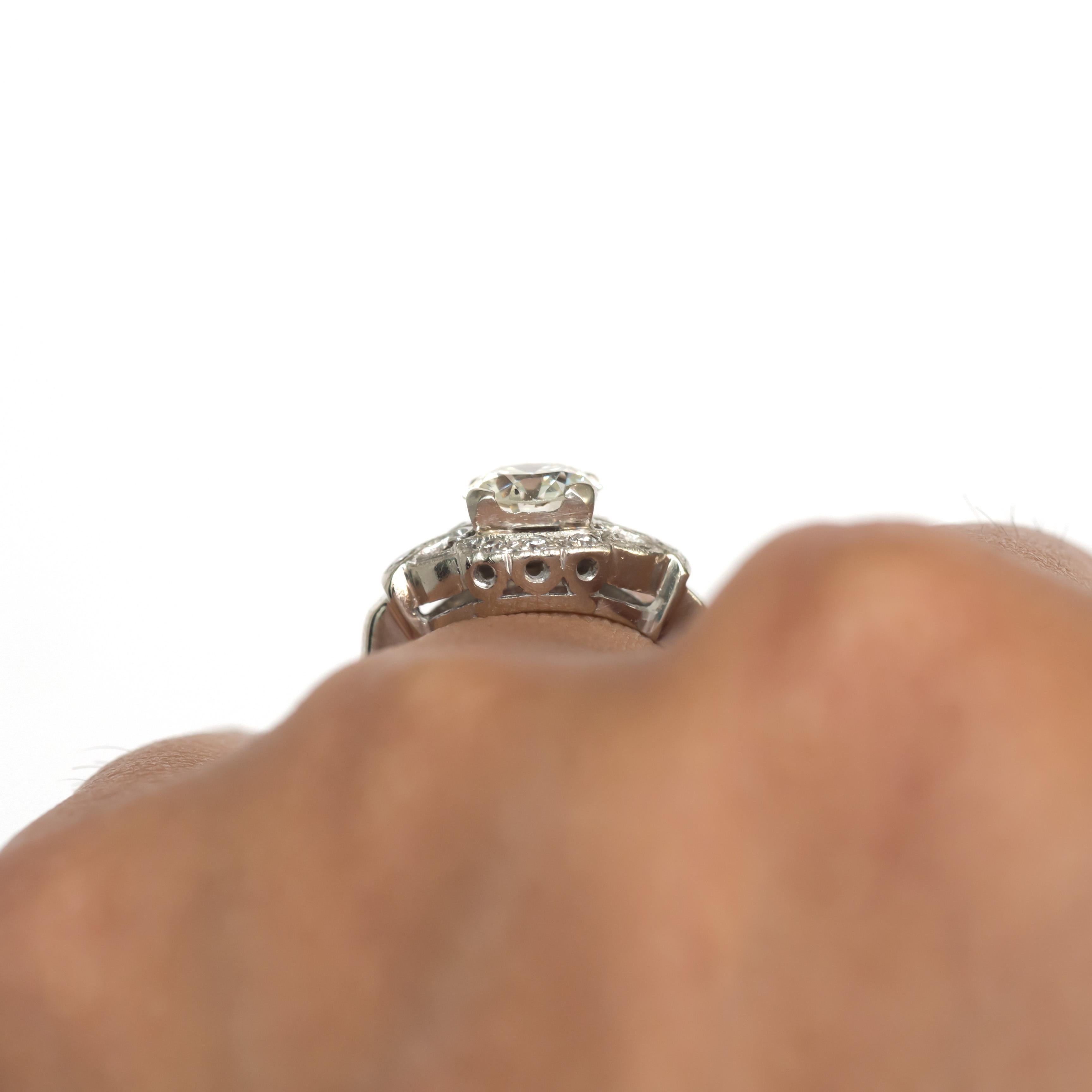 .97 Carat Diamond Platinum Engagement Ring For Sale 2