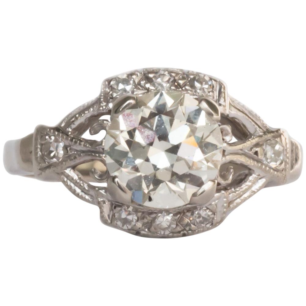 .97 Carat Diamond Platinum Engagement Ring For Sale