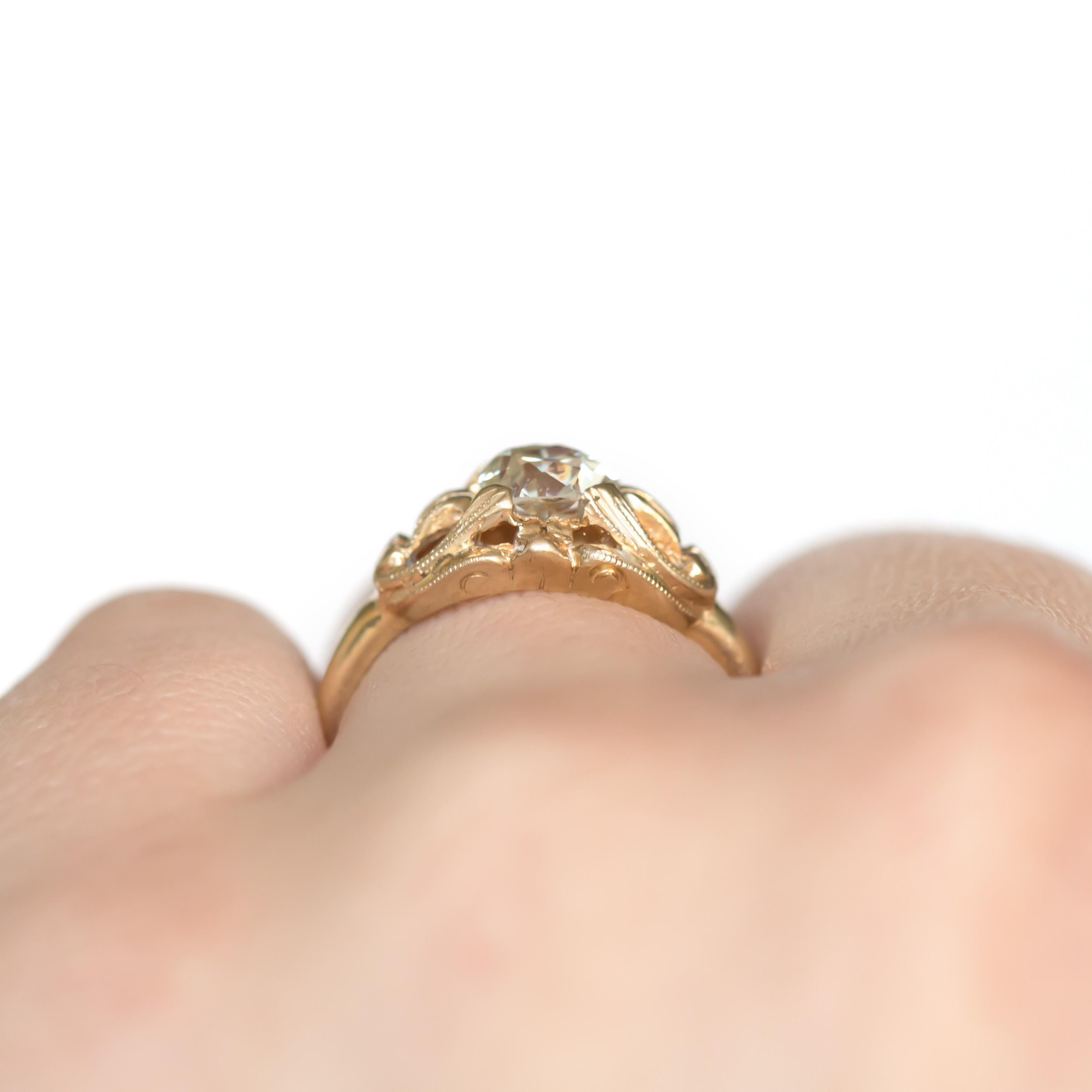 .97 Carat Diamond Yellow Gold Engagement Ring For Sale 1