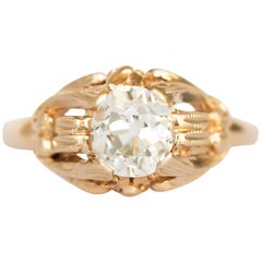 Anello di fidanzamento in oro giallo con diamante da .97 carati