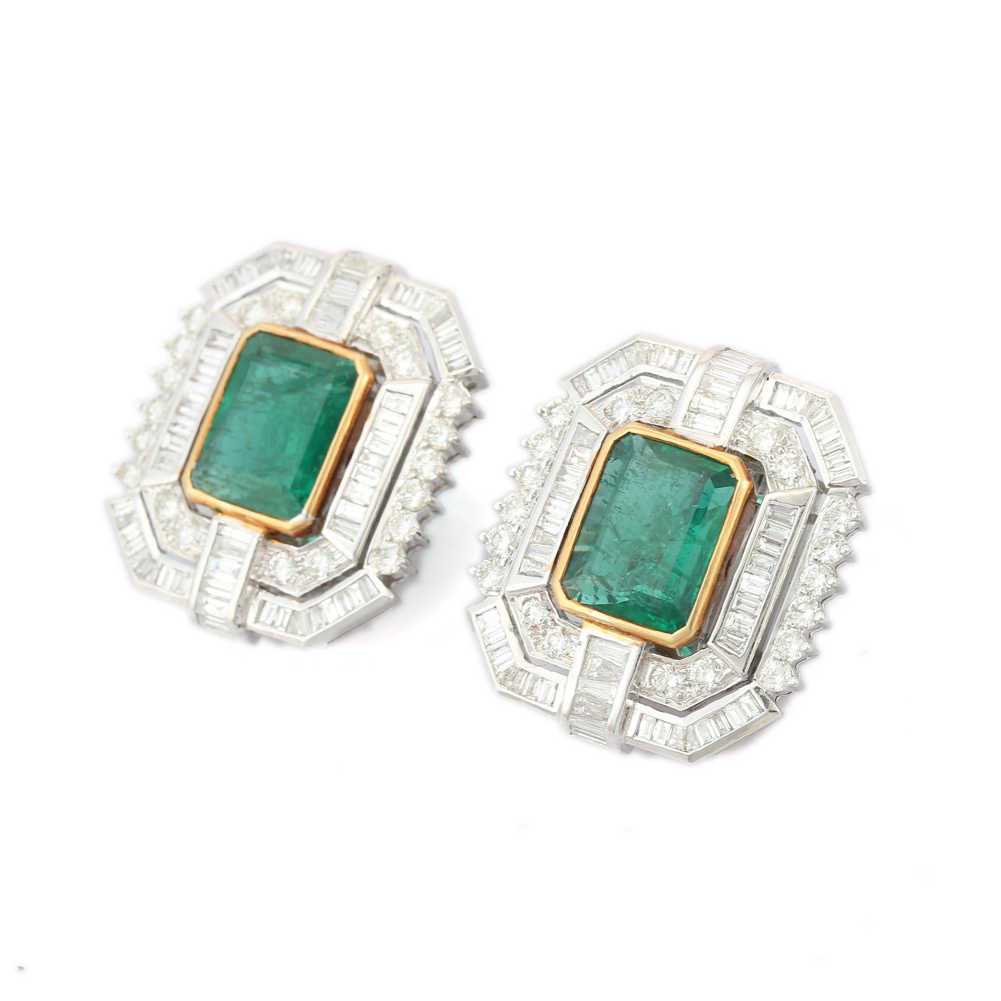 vintage natural emerald earrings