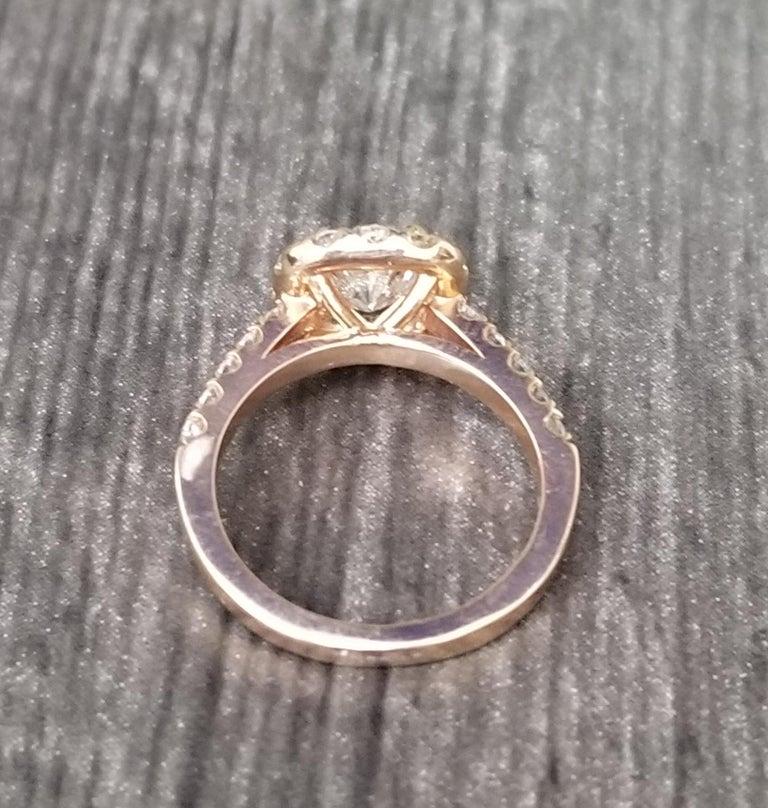 .97 Carat Radiant Diamond in Halo Ring In New Condition For Sale In Los Angeles, CA