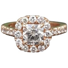 .97 Karat strahlender Diamant in Halo-Ring