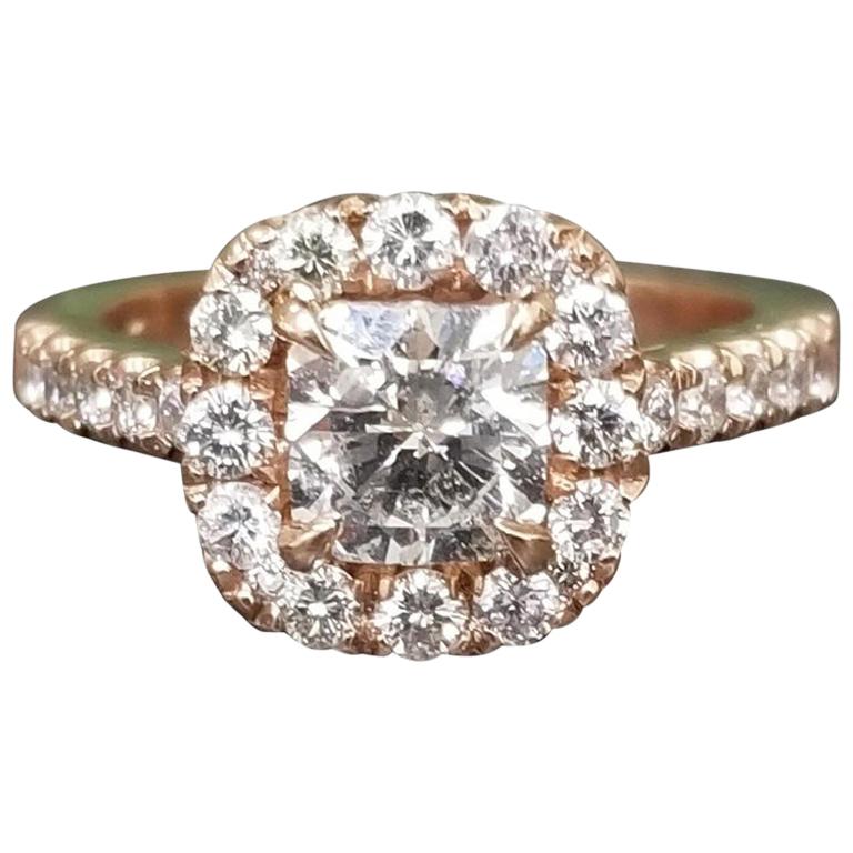 .97 Carat Radiant Diamond in Halo Ring