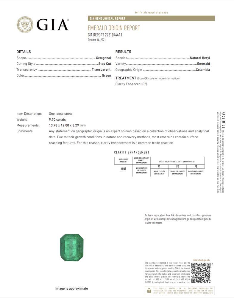 9.70 Carat GIA Colombian Emerald and Diamond Platinum Ring Estate Fine Jewelry For Sale 2