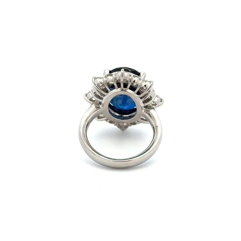 Platinring mit 9,70 Karat GIA Saphir und Diamant, Nachlass-Schmuck im Zustand „Hervorragend“ im Angebot in Montreal, QC