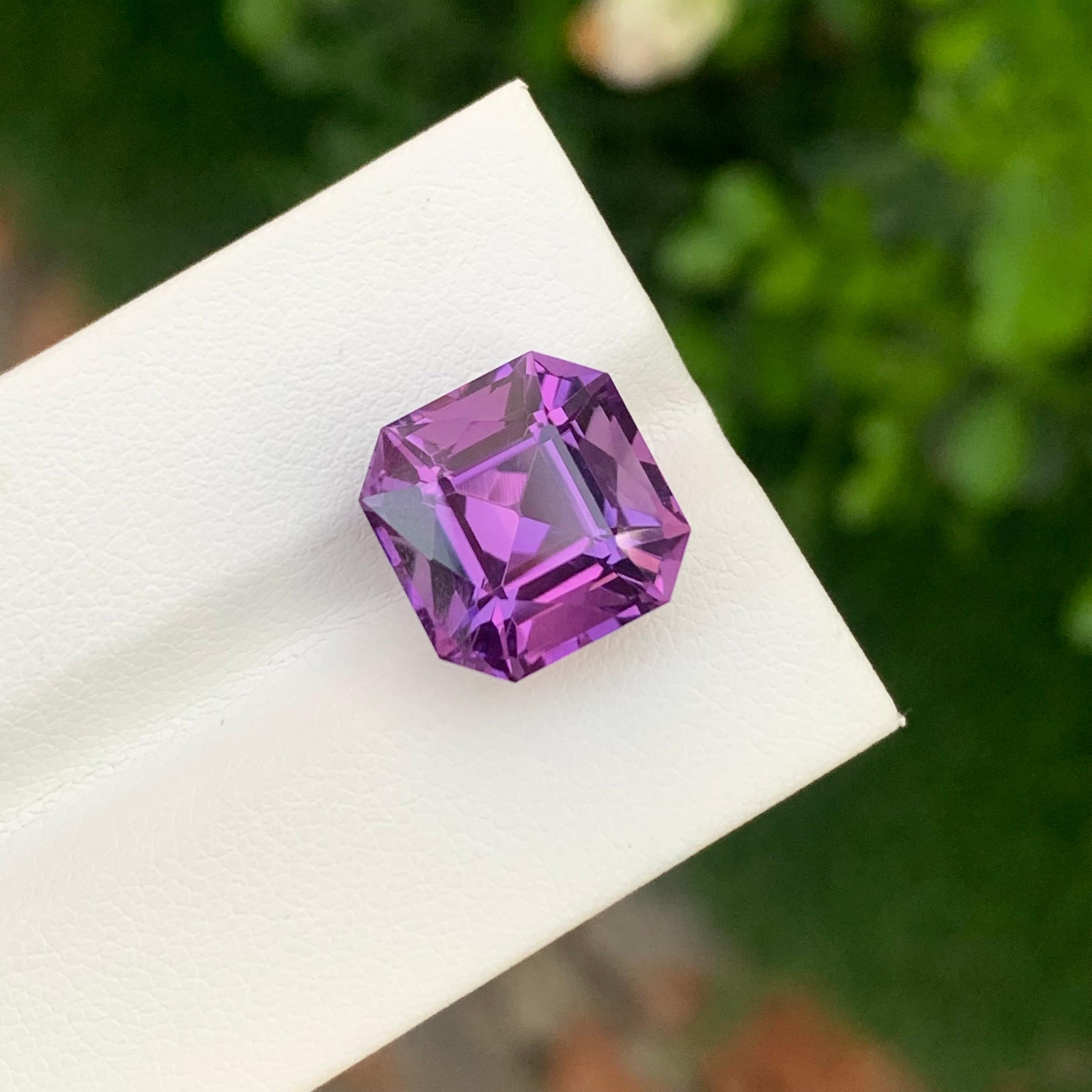 9,70 Karat Natürlicher loser Amethyst Quadratische Form Edelstein Februar Geburtsstein im Angebot 4