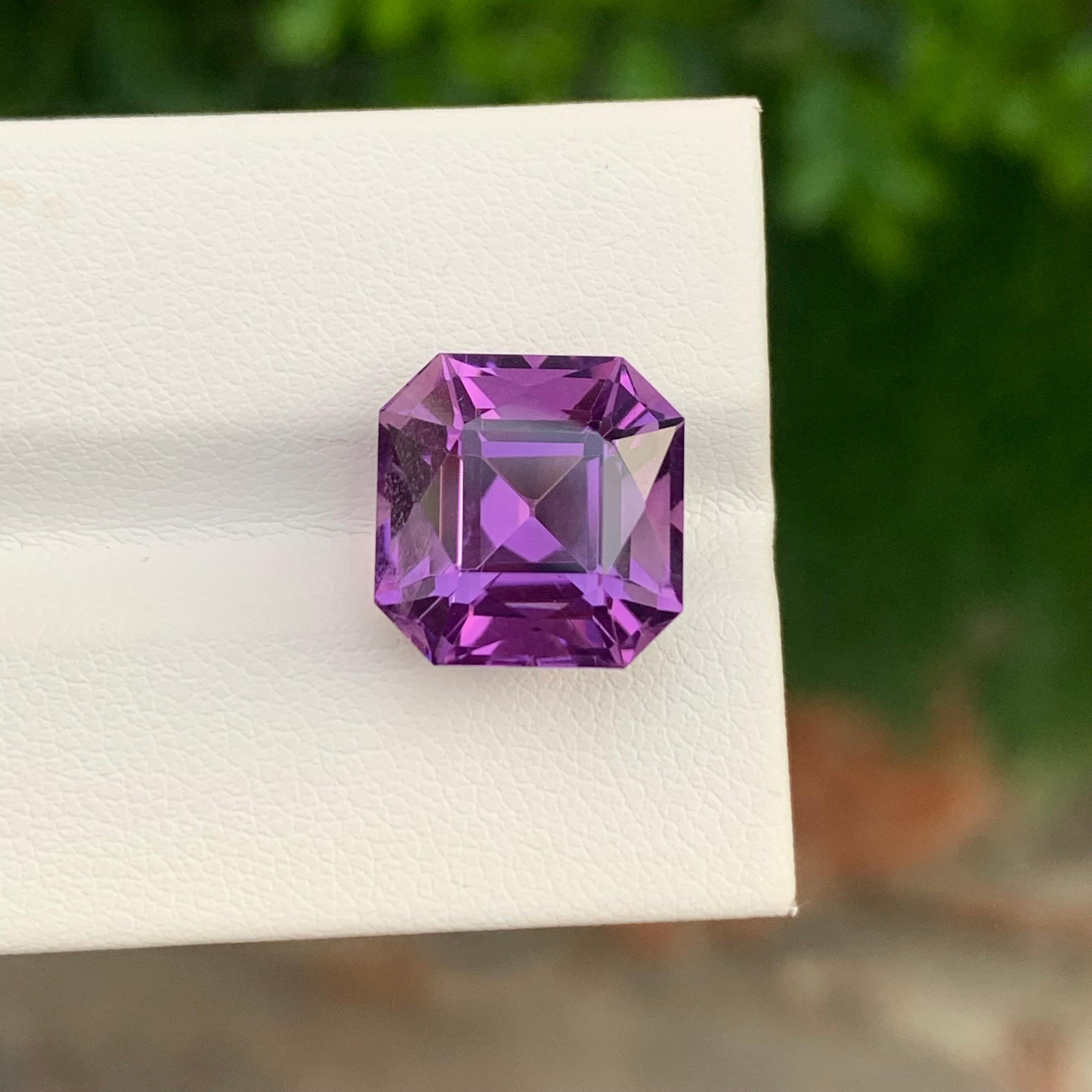 9,70 Karat Natürlicher loser Amethyst Quadratische Form Edelstein Februar Geburtsstein (Arts and Crafts) im Angebot