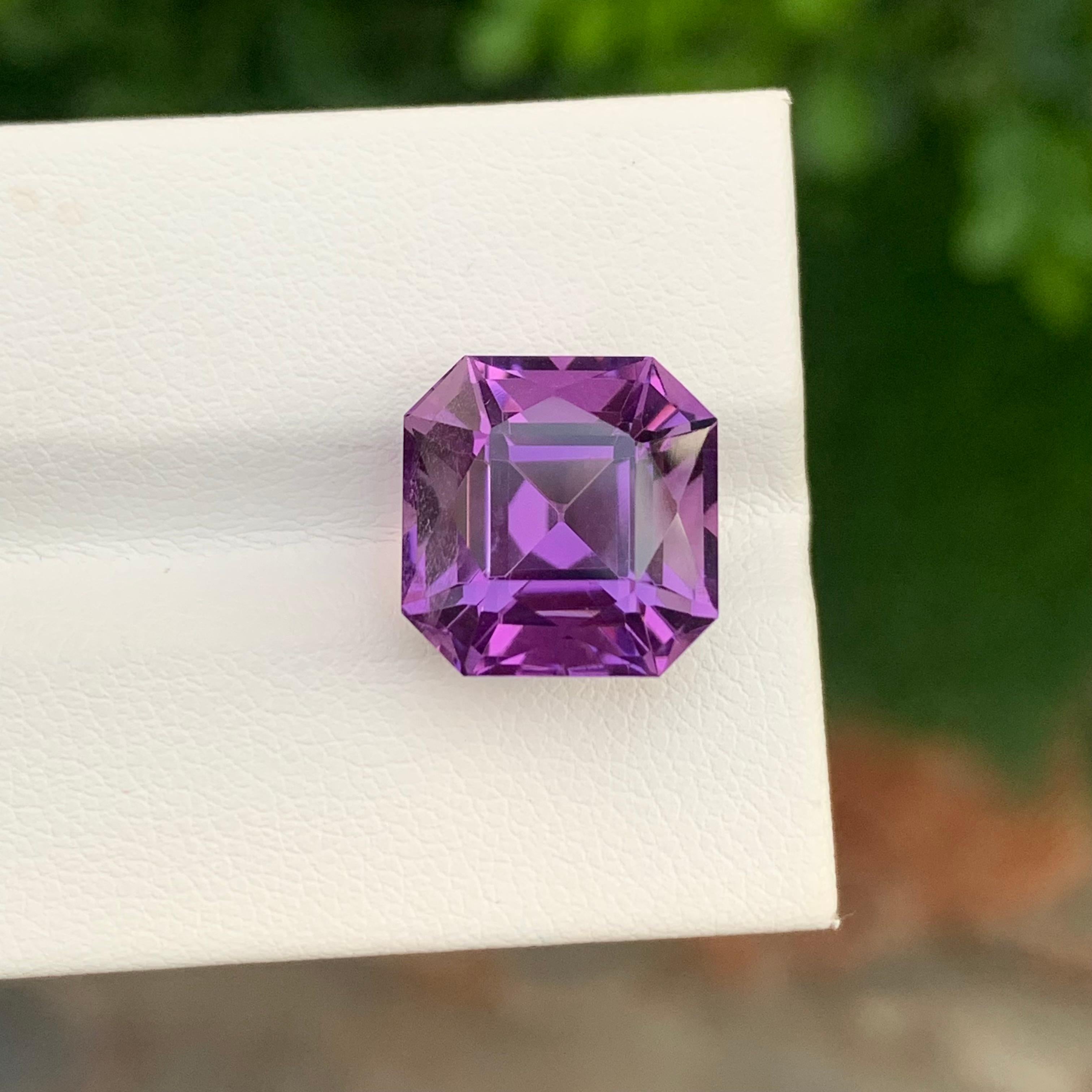 9,70 Karat Natürlicher loser Amethyst Quadratische Form Edelstein Februar Geburtsstein (Carréeschliff) im Angebot