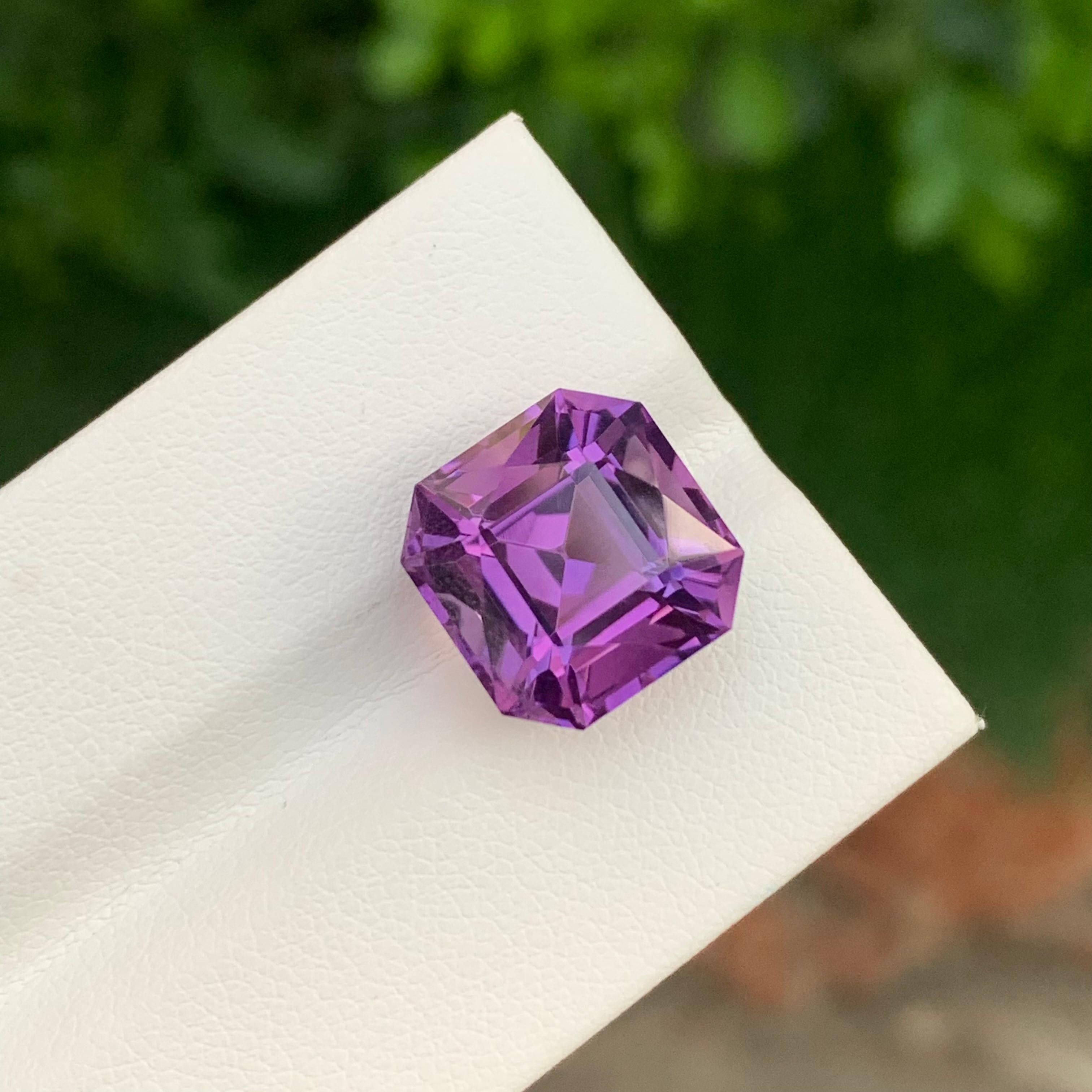 9,70 Karat Natürlicher loser Amethyst Quadratische Form Edelstein Februar Geburtsstein für Damen oder Herren im Angebot