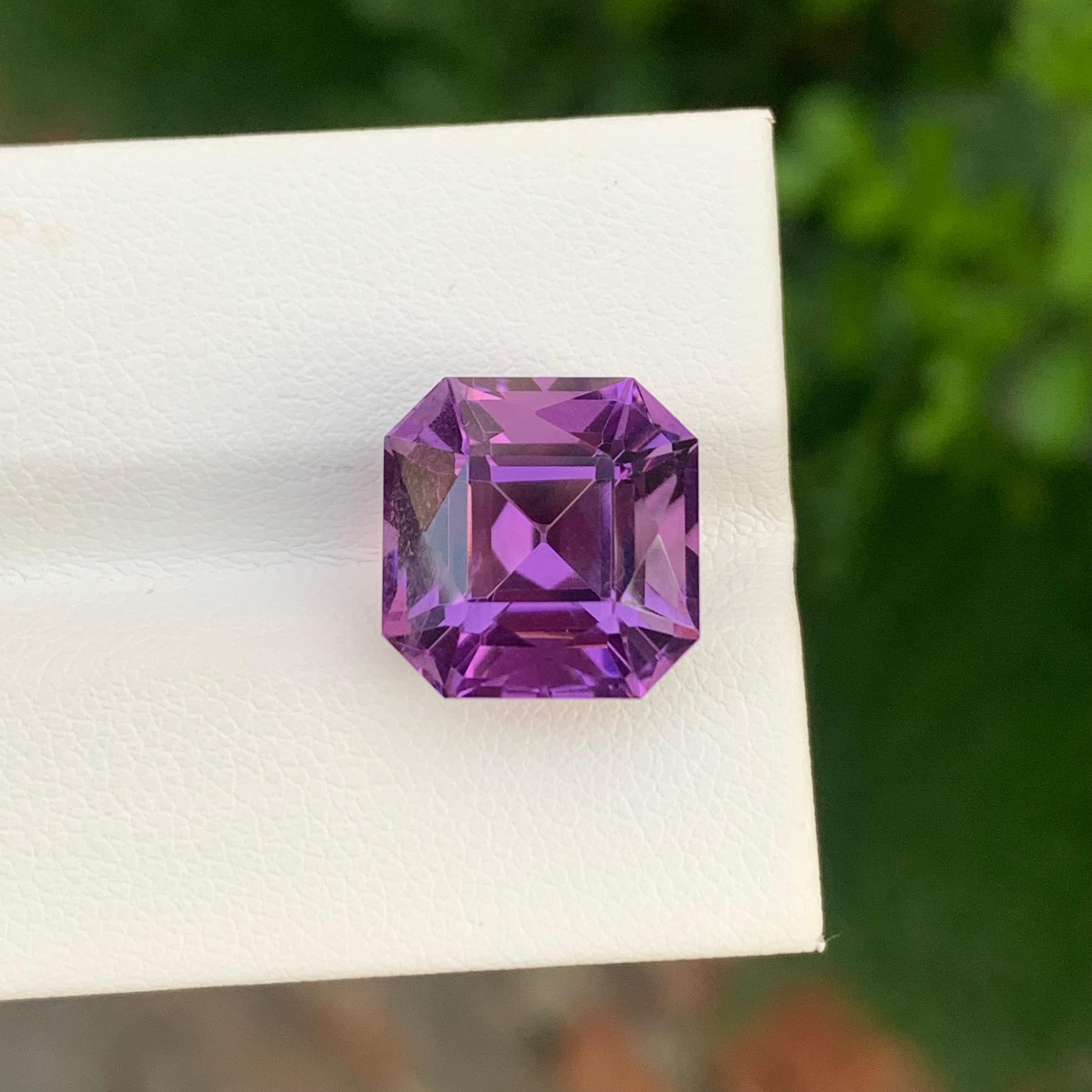 9,70 Karat Natürlicher loser Amethyst Quadratische Form Edelstein Februar Geburtsstein im Angebot 2