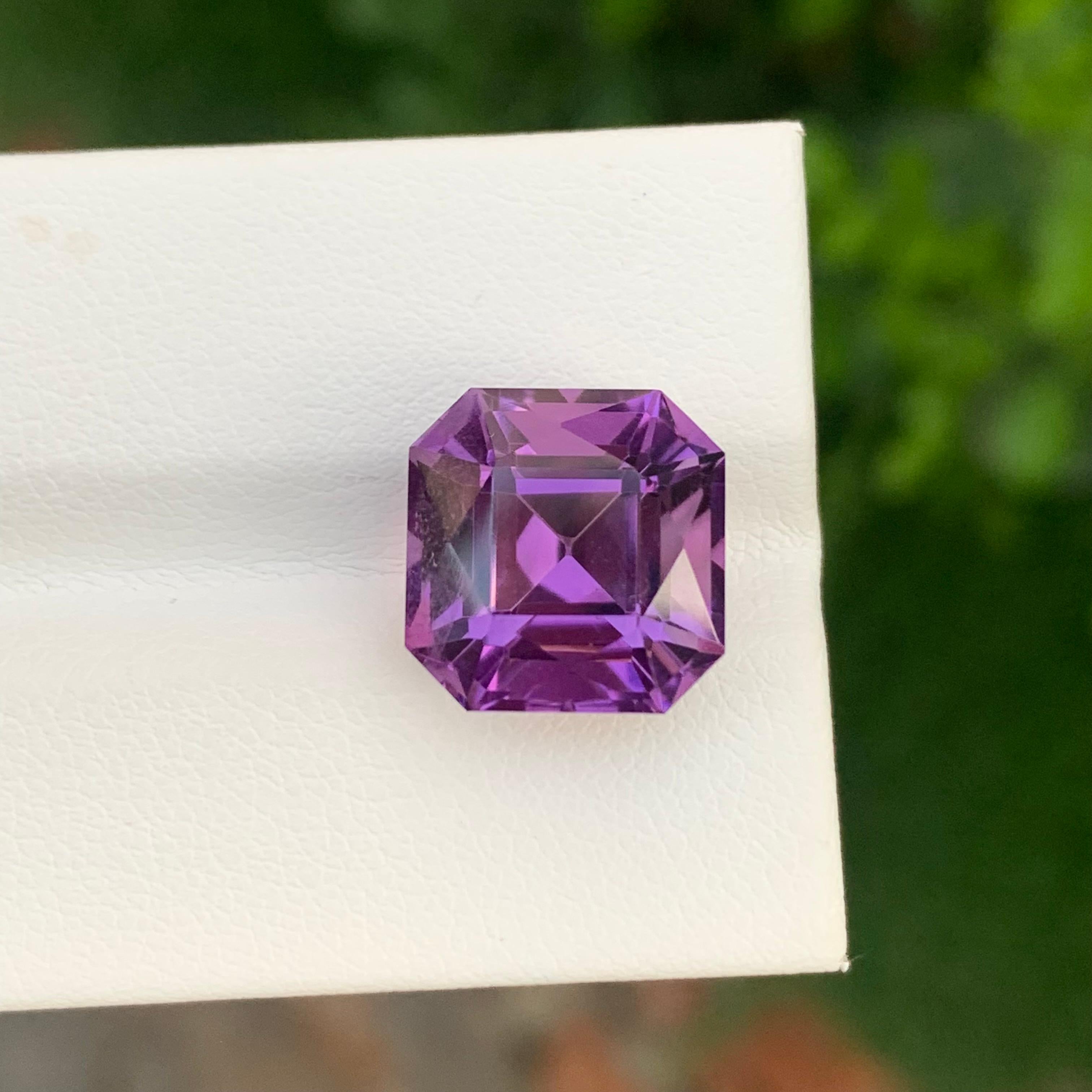 9,70 Karat Natürlicher loser Amethyst Quadratische Form Edelstein Februar Geburtsstein im Angebot 3