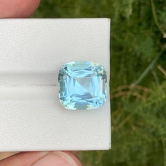9.70 Karat Natürlicher loser hellblauer Aquamarin im Kissenschliff Pakistanischer Edelstein