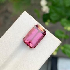 9.70 Carat Natural Loose Maroon Pink Tourmaline Emerald Shape Gemstone