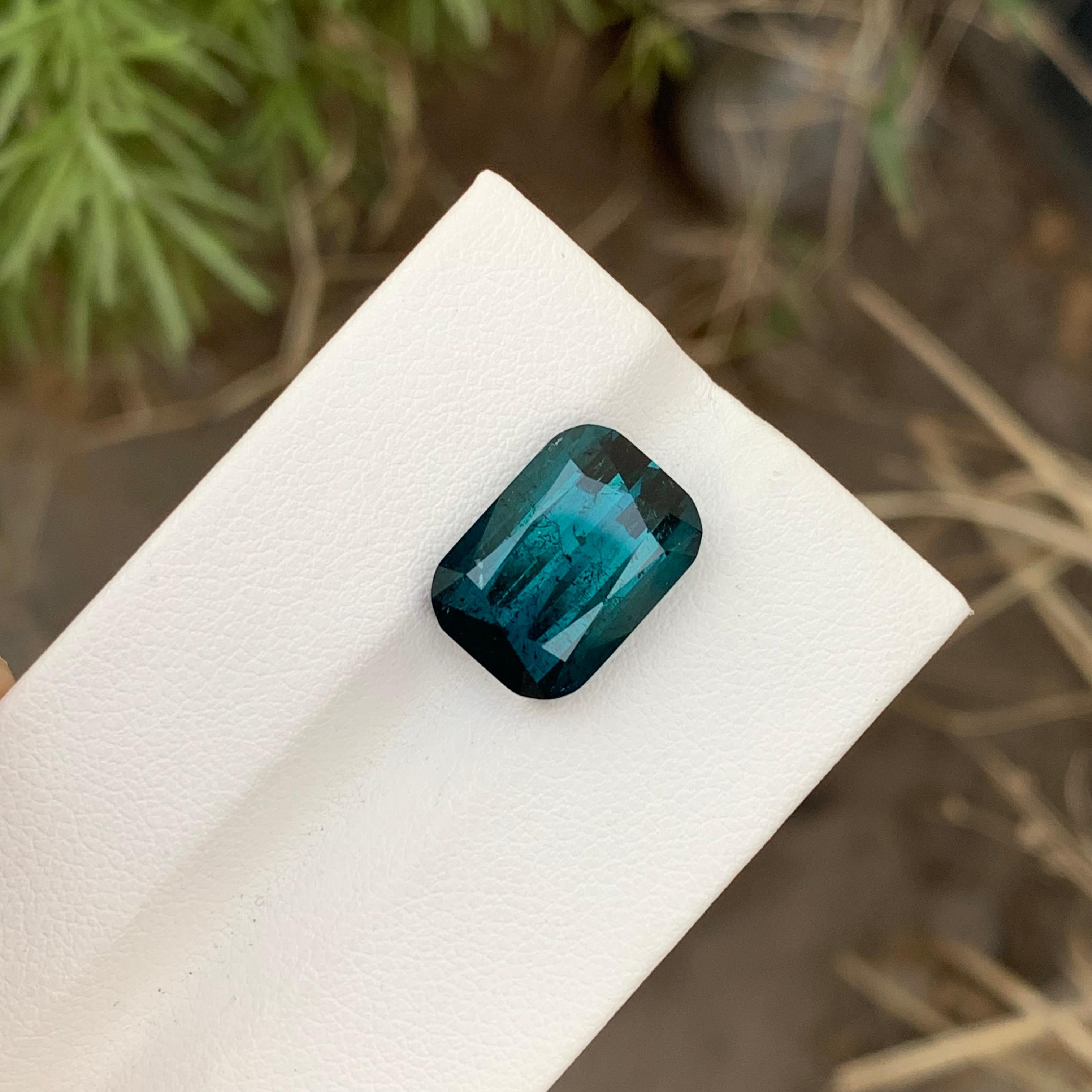 9.70 Carats Natural Loose Deep Indicolite Tourmaline Small Included Clarity  For Sale 5