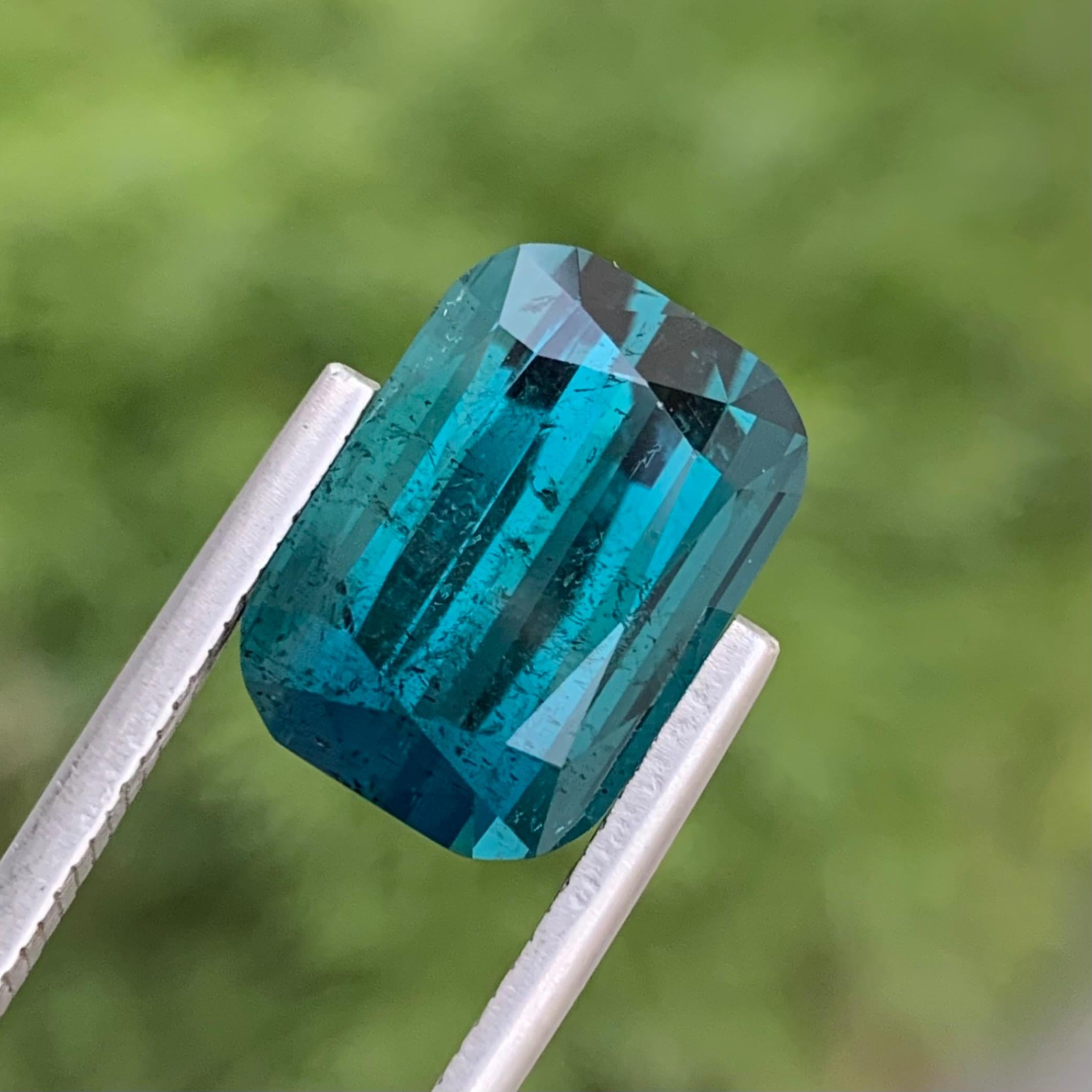 9.70 Carats Natural Loose Deep Indicolite Tourmaline Small Included Clarity  For Sale 2