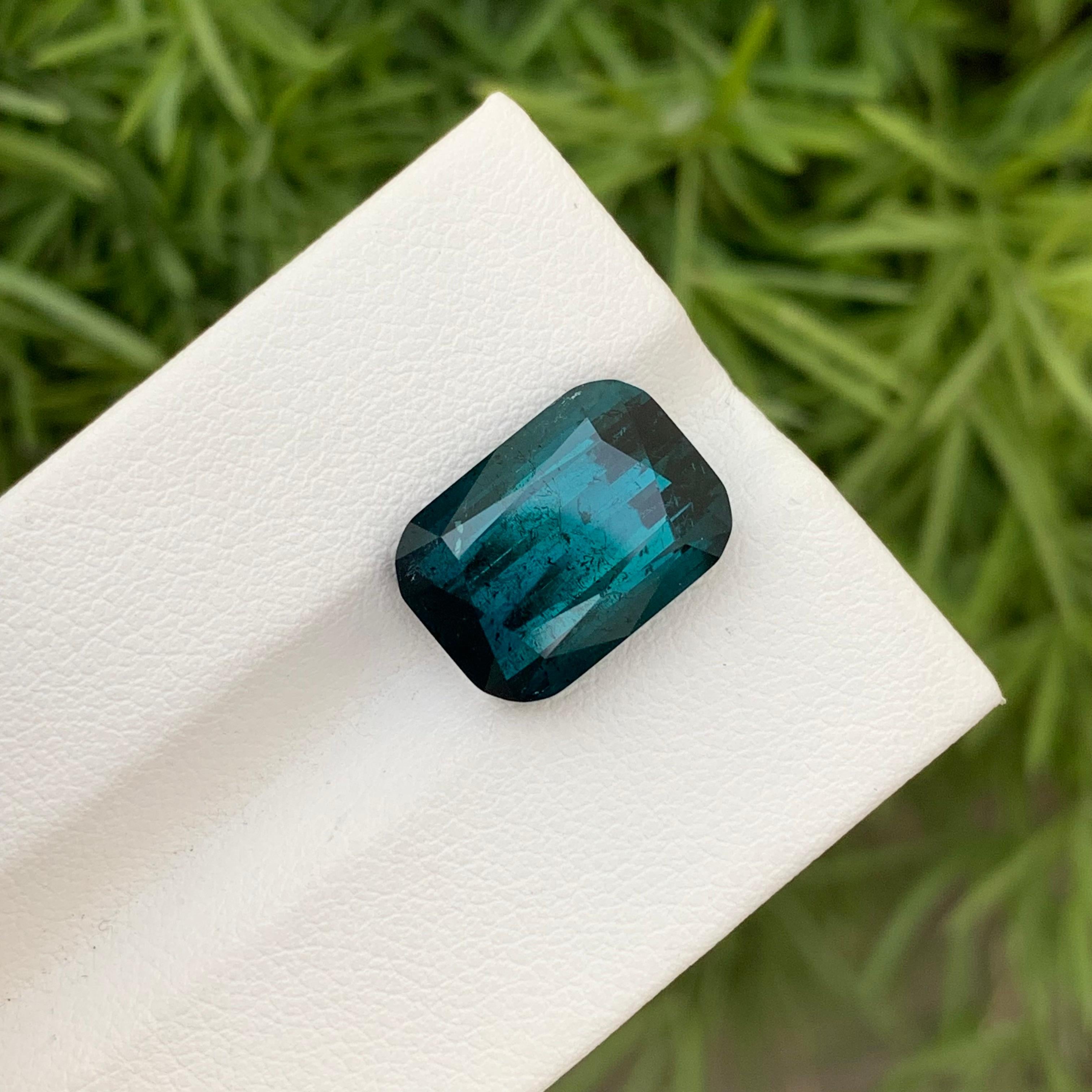 9.70 Carats Natural Loose Deep Indicolite Tourmaline Small Included Clarity  For Sale 3
